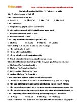 Câu hỏi trắc nghiệm Địa lí lớp 12 phần Địa lý tự nhiên (Có đáp án)